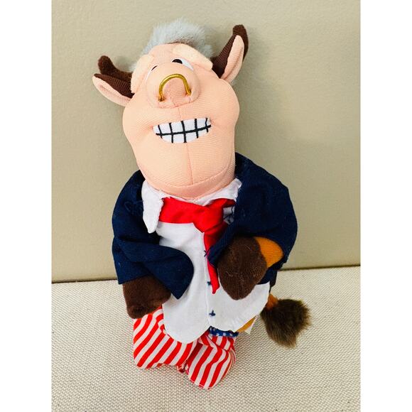 Idea Factory 1998 Infamous Meanies Bull Clinton Bean Bag Plush - Picture 1 of 8